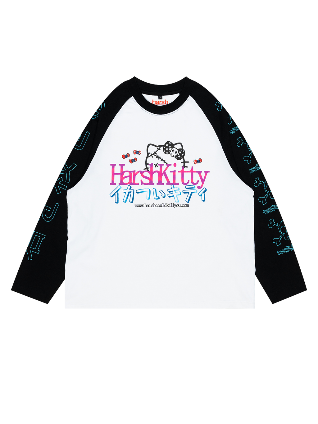 Harsh Kitty Raglan Long Sleeves Tee